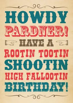 Howdy Pardner Birthday